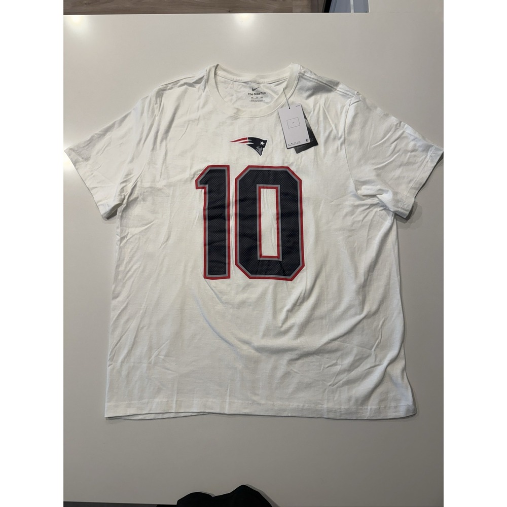 Nike Mac Jones New England Patriots T-Shirt Men's XXL White #10 NFL